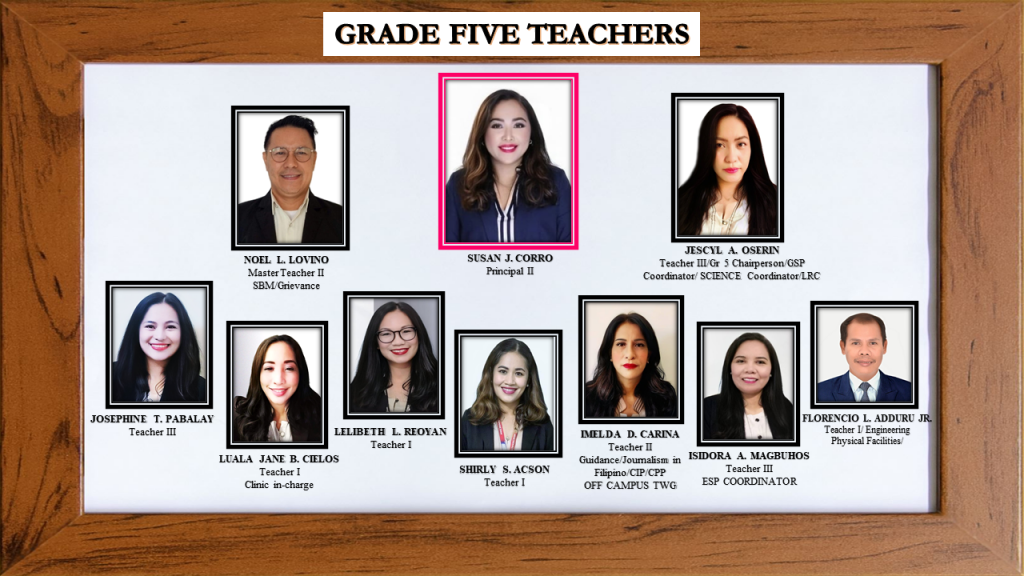 Faculty and Staff Col. E. De Leon Elementary School